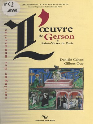 cover image of L'œuvre de Gerson à Saint-Victor de Paris
